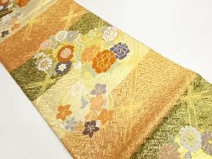 佐賀錦花丸文に横段模様織出し袋帯